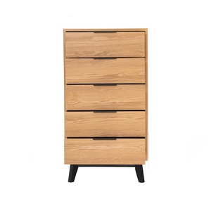Timeless Ash Veneer MALTON 5 Drawer Dresser Tall Bedroom Chest of Drawers for Modern Home Storage and Room Organization - Product Image 4