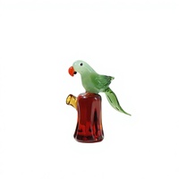 Figurine d'oiseau en bois de style Murano faite à la main, perroquet, hibou, ornements animaux pour la décoration de table à la maison, oiseau sculpté à la main artistique