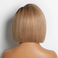 Perruques Bob en cheveux humains indiens vierges, pré-épilées, lisses, sans colle, avec closure en dentelle HD transparente 5x5 pour femme