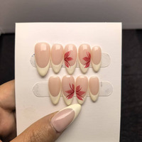 Vente en gros d'usine, ongles en acrylique à presser, mode, faits à la main, luxe, ongles à presser scintillants, manucure française sur 10 pièces