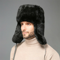 Ushanka-sombreros con orejera para hombre, gorros de invierno cálidos, de piel auténtica, suaves y personalizados