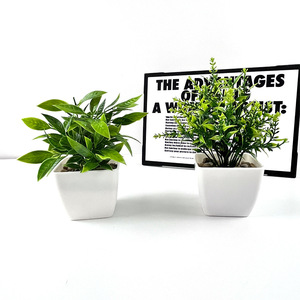Plante artificielle Jinhe, mini plante en pot pour bureau, combinaison de fleurs et d'herbes ornementales, petite décoration intérieure 10cm-30cm PVC - Product Image 2