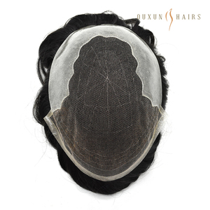 Système de remplacement capillaire pour hommes Q6, base en dentelle française fine, 100% cheveux humains Remy indiens bouclés, postiches de 6 pouces - Product Image 1