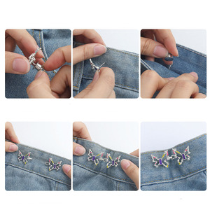 Mơ mộng bướm unstitched thắt lưng có thể điều chỉnh đóng cửa có thể tháo rời denim quần hợp kim nút Trung Quốc <span class=keywords><strong>Knot</strong></span>/ếch nút điều chỉnh - Product Image 2