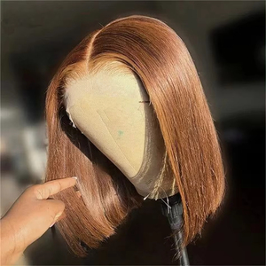 Cabello humano recto #4 marrón Boby 13X4 cabello frontal de encaje prearrancado cabello frontal de encaje transparente mujeres - Product Image 1