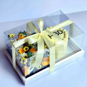 Boîtes à gâteaux en papier alimentaire recyclé transparent personnalisées avec logo <span class=keywords><strong>personnalisé</strong></span> pour <span class=keywords><strong>mariage</strong></span>, bonbons, pâtisserie, cadeaux - Product Image 1
