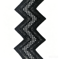 Ruban de dentelle guipure géométrique haut de gamme personnalisé, broderie unie en losanges et ondes, en polyester, pour la décoration de vêtements
