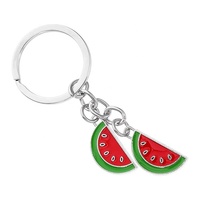 Leuke mode gouden watermeloen fruit karabijnhaak sleutelhanger voor vrouwen fonkelende schooltas hanger sieraden lichtgewicht zinklegering