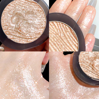 Fard à paupières pailleté pressé HKH, haute brillance, fard à paupières unique, logo personnalisé, maquillage scintillant pour les yeux, marque privée