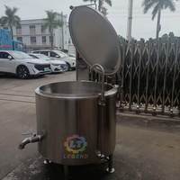 Marmite de cuisson verticale industrielle de haute qualité et durable, bouilloire à double enveloppe en acier inoxydable 304 |   Cuve de cuisson verticale à double enveloppe