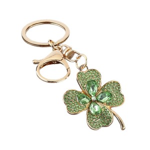 Lote de llaveros de hoja con diamantes de imitación y colgantes de trébol de cristal, adornos para bolso, regalo al por mayor para mujer, para llaves de coche, suministro de fábrica - Product Image 5