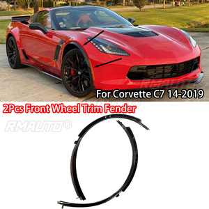 สำหรับ Corvette C7 ปี 2014-2019 ชุดแต่งขอบล้อหน้า 2 ชิ้น  แบบมันเงา ลายคาร์บอนไฟเบอร์ - Product Image 1