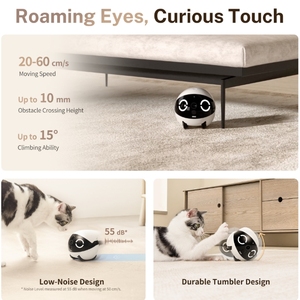 Caméra mobile <span class=keywords><strong>pour</strong></span> compagnon animal avec connexion Wi-Fi, design mignon, fonctionnement automatique, plume <span class=keywords><strong>pour</strong></span> chat, moniteur <span class=keywords><strong>pour</strong></span> enfant et animal de compagnie - Product Image 3