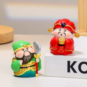 ชุดรูปปั้นเรซิ่นกวนอูเทพเจ้าแห่งความมั่งคั่ง 5 องค์ สำหรับตกแต่งบ้านและสำนักงาน ของขวัญปีใหม่จีน สไตล์ฮวงจุ้ย - Product Image 4