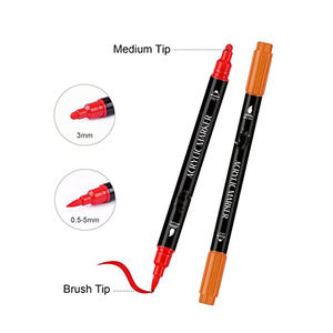 Marcadores de Punta Suave y de Punto, Colores Brillantes, Escritura Suave, Rotuladores Acrílicos de Doble Punta Personalizados - Product Image 2