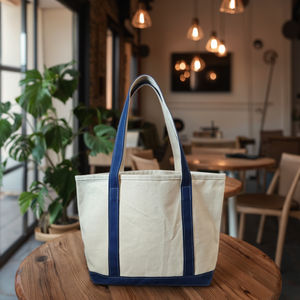 Bolso de compras de lona de algodón grande personalizado bolso de mano personalizado para reutilización de comestibles orgánico con logotipo impreso bolso de mano liso - Product Image 1