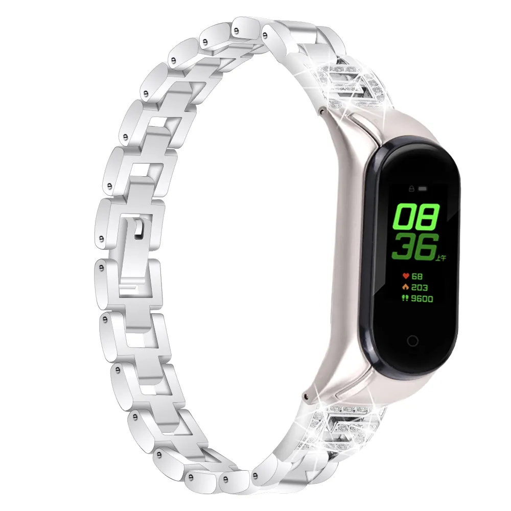 Modeschmuck Strass Metallband für Xiaomi Mi Band 5