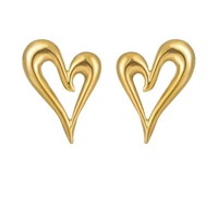 Boucles d'oreilles créoles en acier inoxydable 304 plaqué or 18 carats pour femmes, étanches, sans nickel, résistantes à la décoloration, design minimaliste, bijoux cadeau