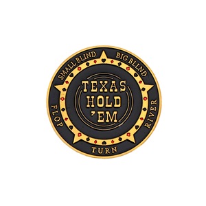 May mắn Poker đồng xu may mắn huy chương kim loại huy hiệu thu hút khách du lịch đấm chết cắt in hình dạng 3D mạ - Product Image 1