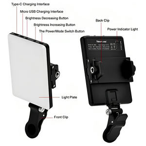 Min cámara de teléfono inteligente foto Selfie LED Luz de relleno lámpara de Palma transmisión en vivo maquillaje Webcam Zoom llamada en línea Reunión Video Luz - Product Image 2