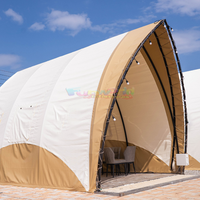 Tenda glamor Safari mewah untuk keluarga tenda Kemah tiang kanvas tahan air untuk musim panas untuk resor luar ruangan tenda Safari Hotel