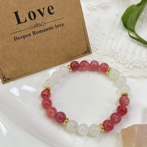 Bracelet en pierre naturelle avec perles de verre colorées, géométrie sacrée, service d'exportation mondial de premier ordre, logo gravé - Product Image 5