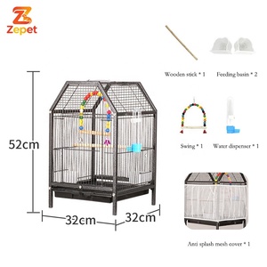 Meilleures ventes Cage à oiseaux moderne de luxe en acier inoxydable, style champignon, avec moules de mousse, pour perroquets et pigeons, mangeoire - Product Image 4