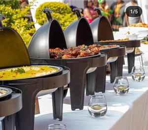 婚礼豪华圆形金色不锈钢餐厅厨房用具套装燃气火锅保温锅食品自助餐展示酒店 - Product Image 5