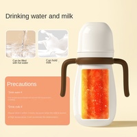 Bouteille d'eau isolante en acier inoxydable 316 à large ouverture, sans BPA, personnalisée OEM ODM, pour bébé, avec paille anti-éclaboussures