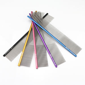 Haustier pflege Größe L Einzel kamm Stylist Aviation Aluminium ultraleichte <span class=keywords><strong>High</strong></span>-<span class=keywords><strong>End</strong></span>-Kamm Styling Hund großen Kamm ein Stück - Product Image 2