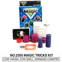 Kit de tours de magie avec boîte à monnaie dissimulée taille unique, jouets créatifs en plastique pour enfants et cadeaux pour tours de cartes et d'animation