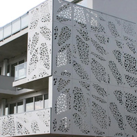 Façade perforée en aluminium, panneau de revêtement moderne personnalisé avec revêtement PVDF, mur-rideau pour centre commercial