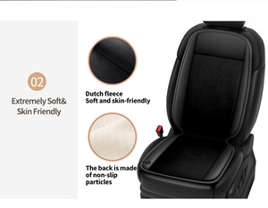 Cojín de Asiento de Coche Calefactable de Terciopelo de Lujo Anjuny con Control Inteligente de Temperatura, Masaje USB, Ajuste Universal para <span class=keywords><strong>BMW</strong></span>/Kia/Fiat - Product Image 4