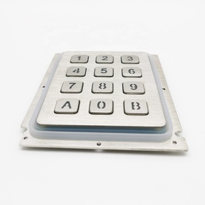 Tùy chỉnh <span class=keywords><strong>3x4</strong></span> ma trận Silicone Khung bàn phím ngoài trời với không gỉ số LED Đèn nền kim loại nút vật liệu - Product Image 2