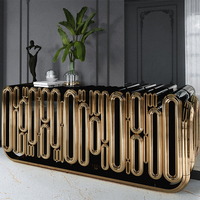 Meubles de salon au design moderne et classique, table console d'entrées en feuille d'or artisanale, buffet de luxe haut de gamm