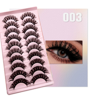 10 paires de cils épais à courbure DD, volume russe, faux cils en bande complète, faits à la main, réutilisables, pour maquillage quotidien, vente en gros