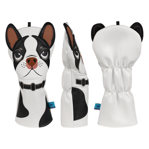 Housse de tête de club de golf personnalisée en PU pour bouledogue français, accessoires de golf en cuir imperméables - Product Image 2