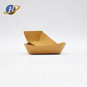 Caja de barco de papel kraft de 2.5lb de Vietnam con revestimiento interno personalizado de una sola vez impermeable y a prueba de aceite