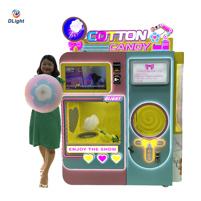 Purple-white Electric Cotton Candy Machine With 18 Types of Flower Shapes Cotton Candy Vending Machine