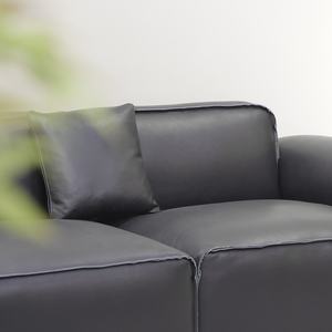 Minimalist อิตาเลี่ยนหรูหราโซฟาเทียมขนาดใหญ่โมเดิร์นโซฟาหนังสีดําโซฟาแบ่งที่นั่ง 3 ที่นั่ง - Product Image 3