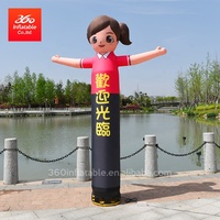 Figurine gonflable publicitaire extérieure style dessin animé, Danseur d'air lumineux LED personnalisé, représentant un médecin, accueillant les nouveaux clients