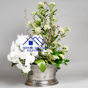 Vases à fleurs en aluminium pour mariage et centres de table Jardinière en seau à fleurs en aluminium avec logo personnalisé Accepter Vintage - Product Image 5