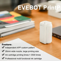 Evebot Printpods Printer Mini Genggam Portabel, Cetakan Multifungsi, Kadaluwarsa Inkjet Mobile Wifi untuk Label Logo Tato DIY