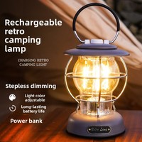 Nouvelle arrivée : lanterne de camping LED rechargeable par USB-C avec interrupteur rotatif – lampe rétro portable pour usage extérieur