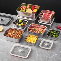 Conteneur alimentaire Longstar en acier inoxydable de qualité alimentaire, hermétique, empilable, anti-fuite, pour la conservation des aliments, compatible congélateur, respectueux de l'environnement