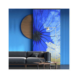 ZF กระเบื้องโมเสค<span class=keywords><strong>หยก</strong></span>น้ำแข็งใสแบบกำหนดเอง,กระเบื้องโมเสคสีฟ้าสำหรับตกแต่งลวดลายดอกบัว - Product Image 2