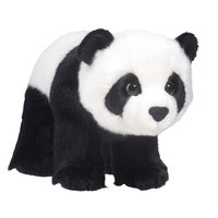 Adorable peluche réaliste de panda noir et blanc, animaux en peluche doux