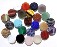 En gros 4/6/8/10/12/14/16/18/20/25mm Pierre Naturelle Anneau Rond Visage Pierre Cabochon Pierre Précieuse pour DIY Fabrication de Bijoux