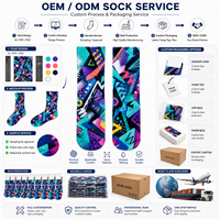 Chaussettes personnalisées imprimées en coton doux, motif OEM, couleur et illustration sur mesure pour équipes scolaires, clubs, promotion, mode, vente au détail, articles de mercerie