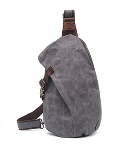 Bolsa de pecho para exteriores al por mayor para hombres y mujeres, bolsa de aparejo de pecho cruzada de cuero de lona de cera de aceite impermeable bolsa de deporte para correr - Product Image 6